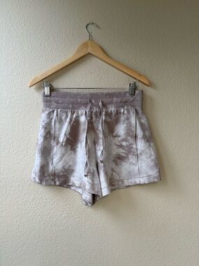 Target Women's Tie-Dye Lounge Shorts in Taupe and White